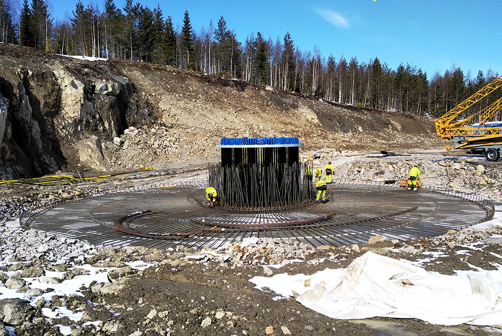 Nysäter, Sweden 1 - Construction of a wind turbine by Fröhling & Rathjen